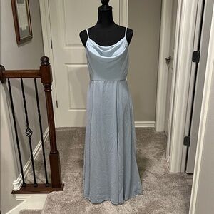 Elegant Light Blue Maxi Dress